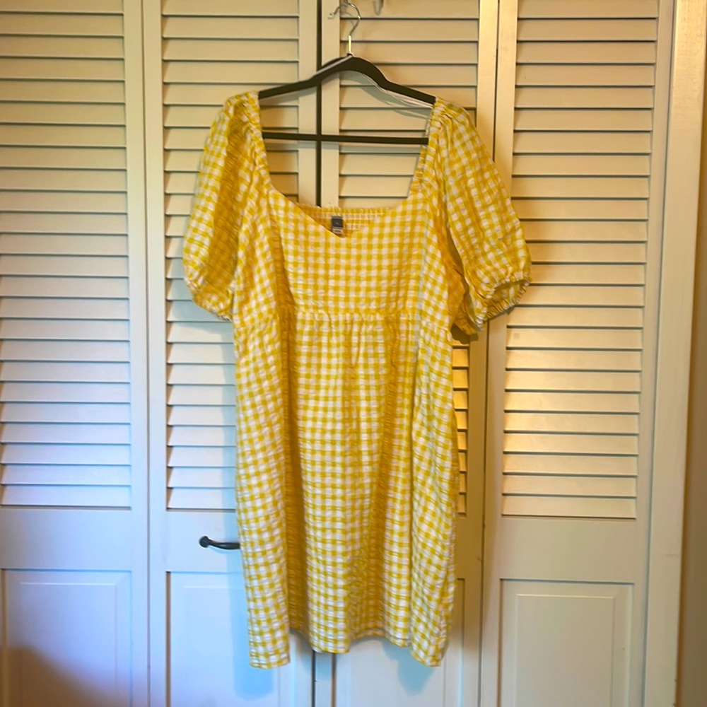 Yellow Gingham Old Navy dress, size XL